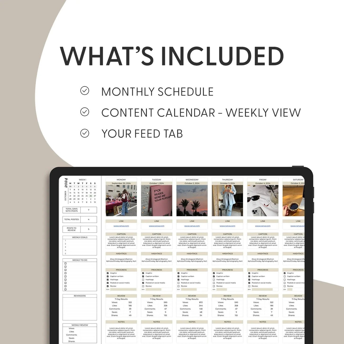 Social Media Content Calendar Plan, Social Media Monthly Content Planner, Google Sheet Spreadsheets, Monthly Batch Content Creation Template